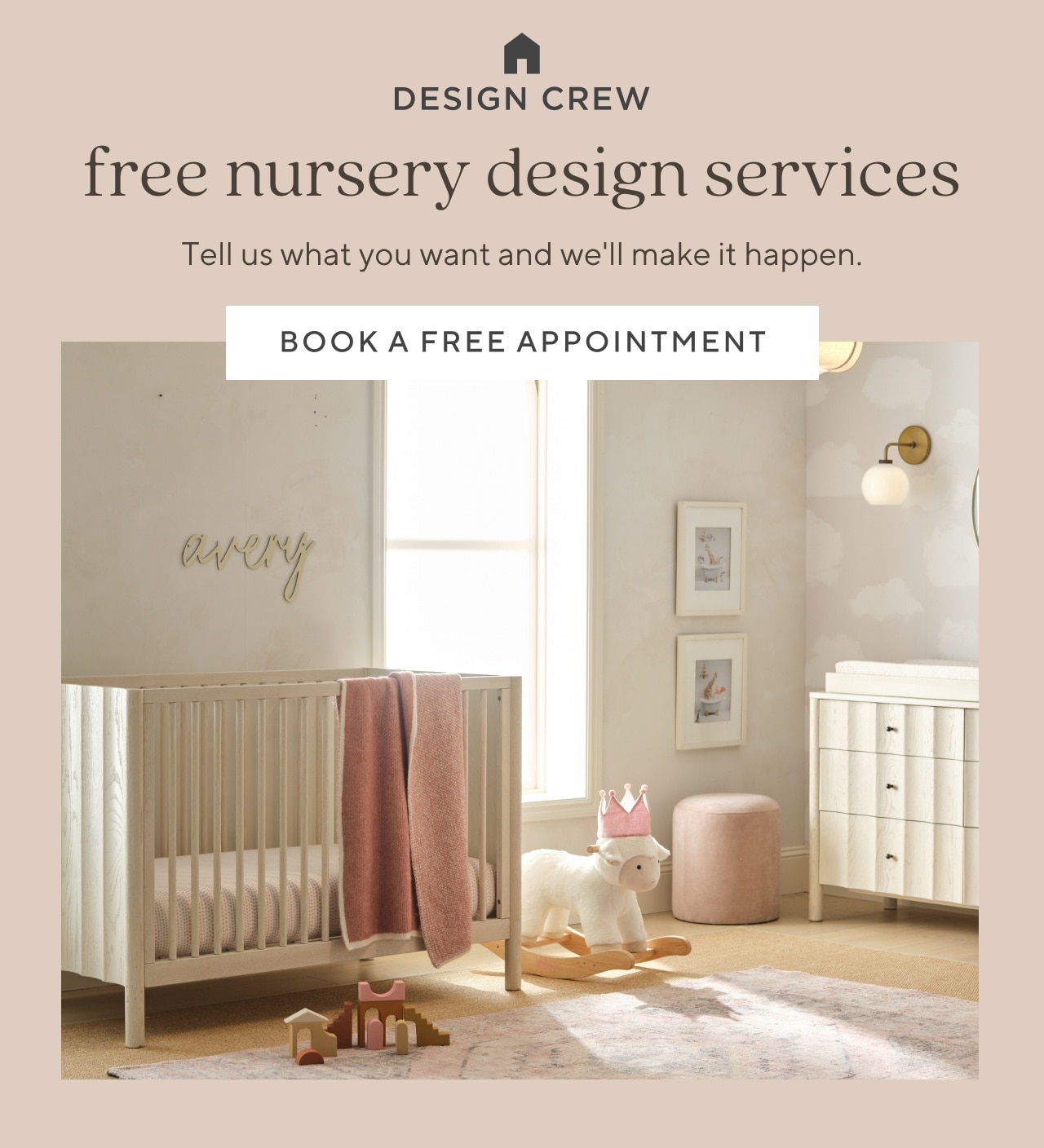 free nursery design services. book a free appointment