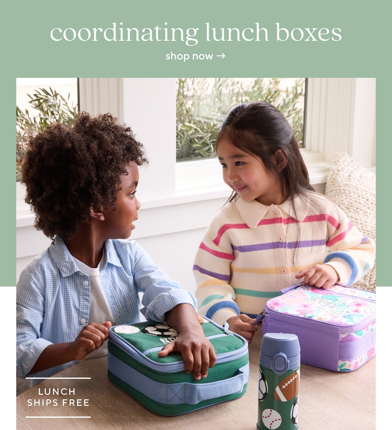 coordinating lunch boxes. shop now