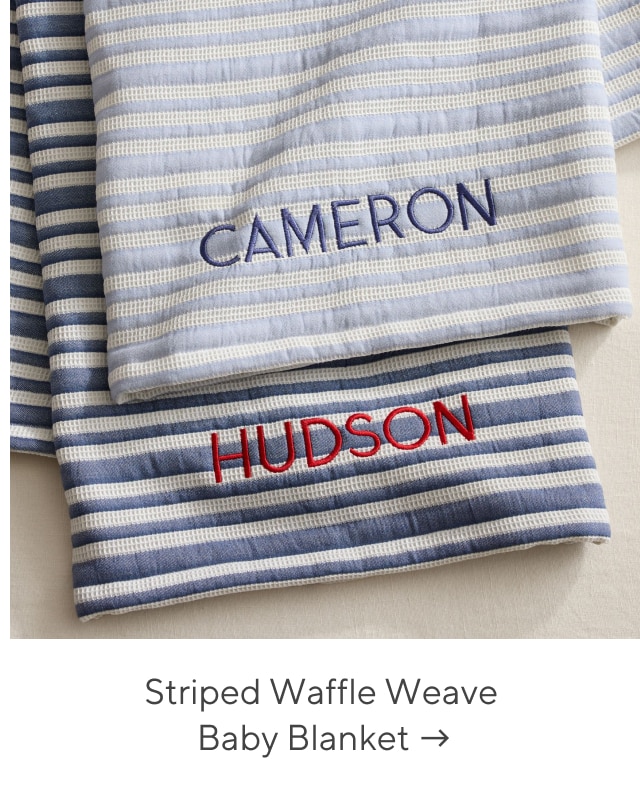 striped waffle weave baby blanket