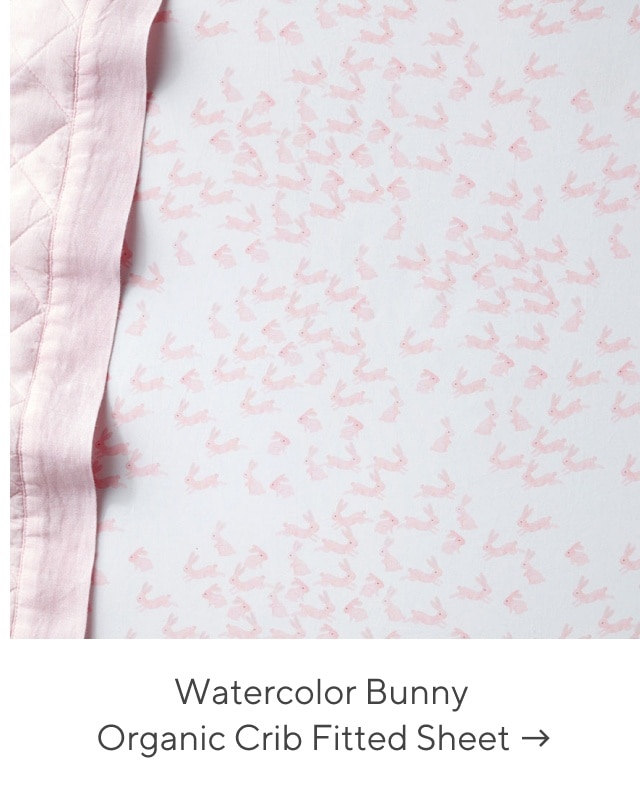 watercolor bunny organic crib fitted sheet
