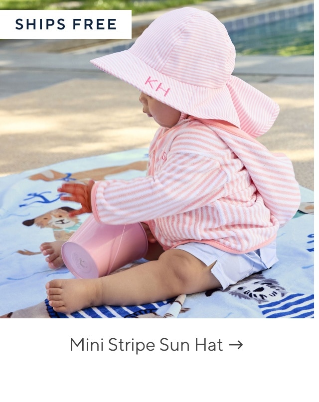 mini stripe sun hat