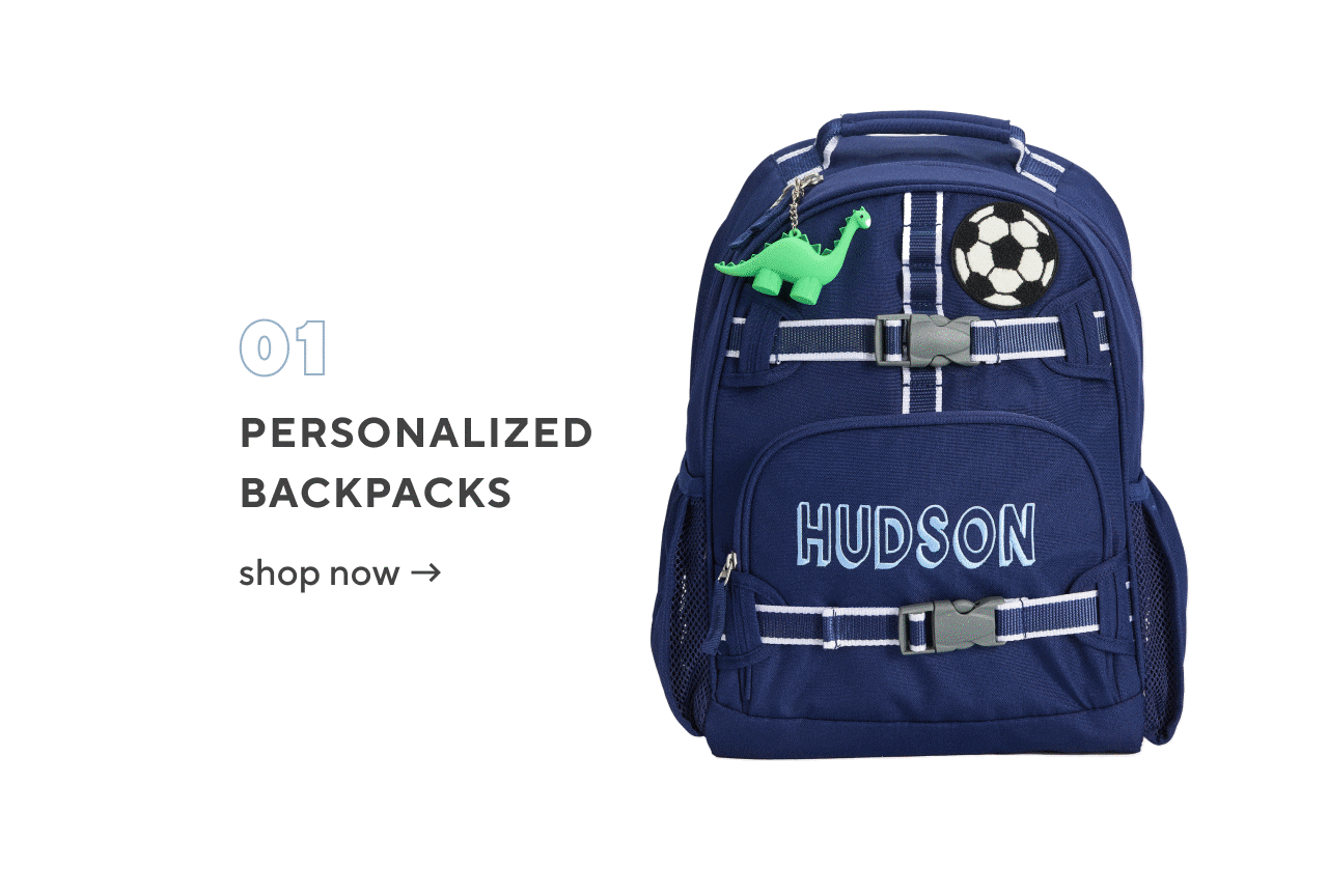 01 personalized backpacks. shop now
