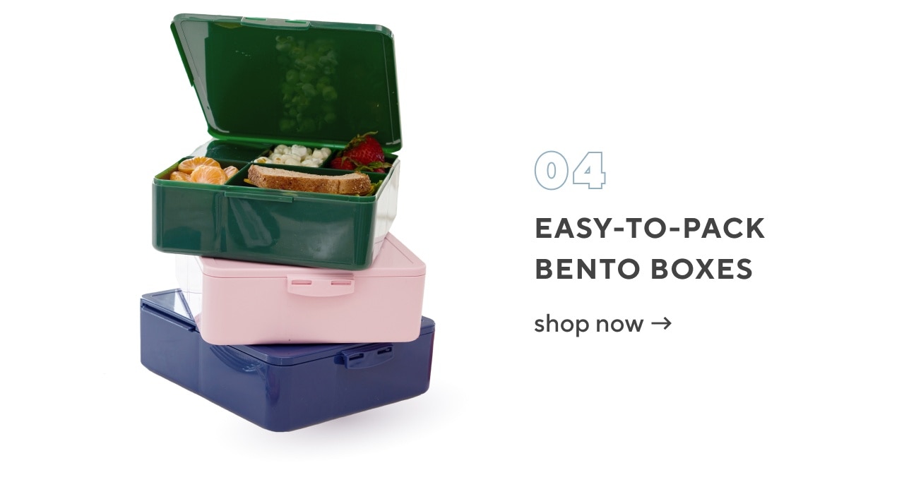 04. easy-to-pack bento boxes. shop now