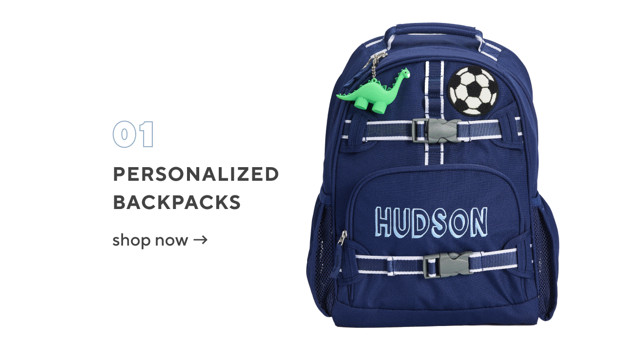 personalized backpacks. shop now
