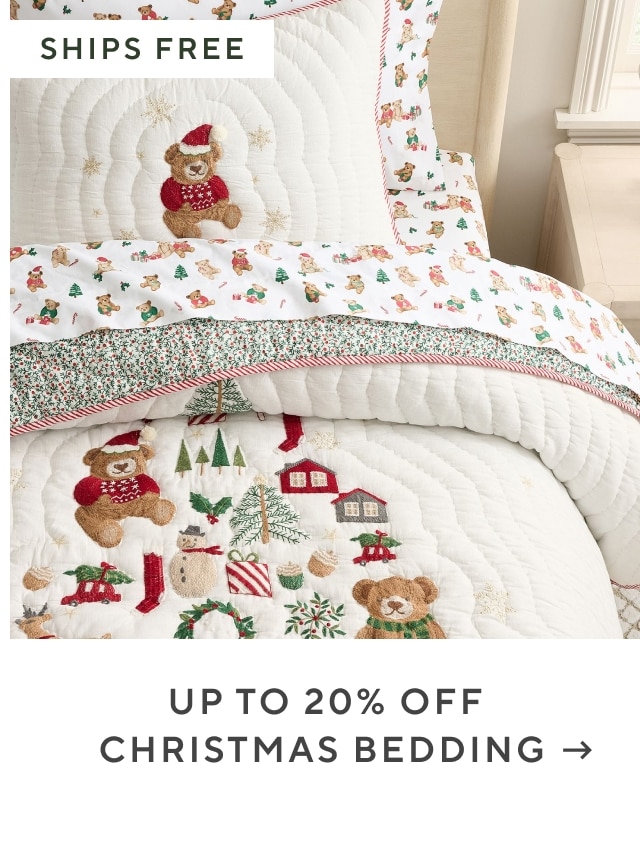 up to 20% off christmas bedding