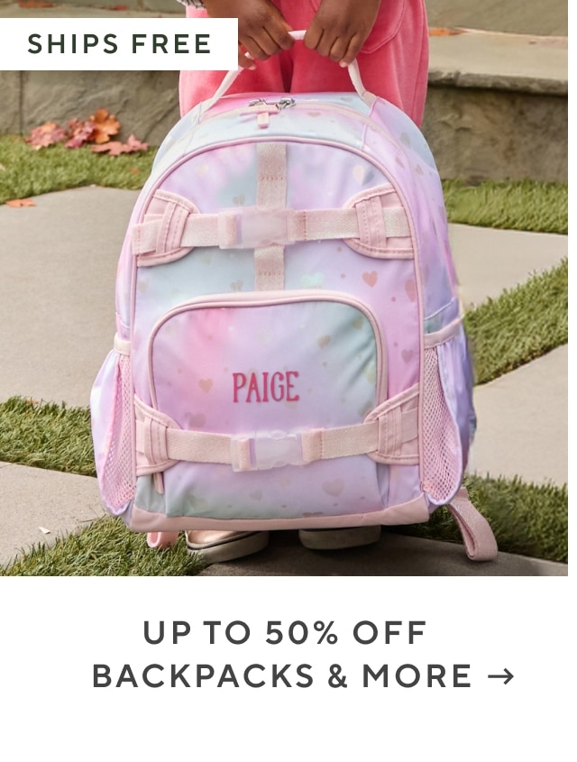 up to 50% off backpacks & more