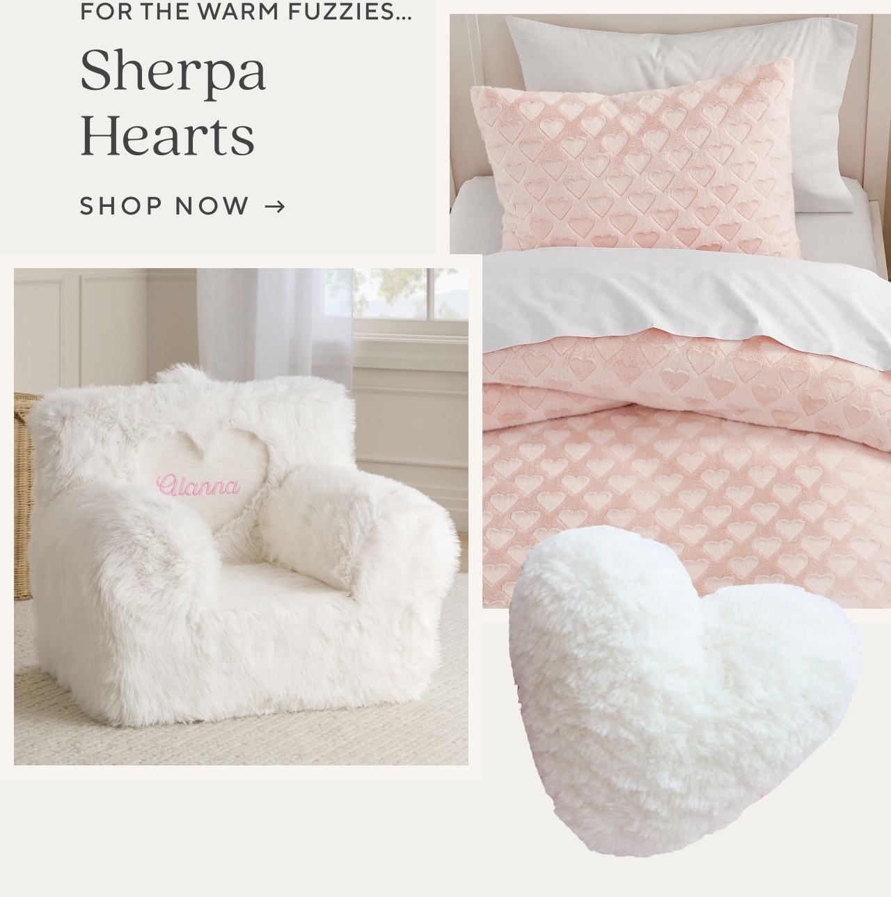 sherpa hearts. shop now