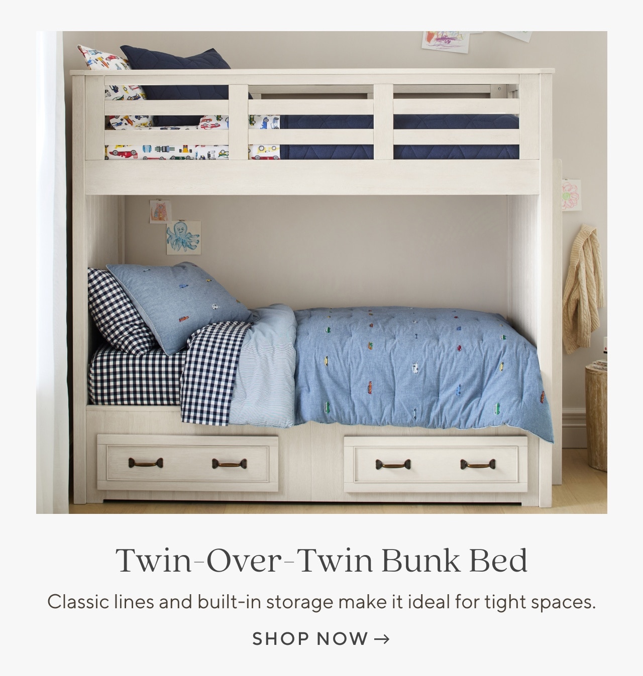 twin-over-twin bunk bed. shop now