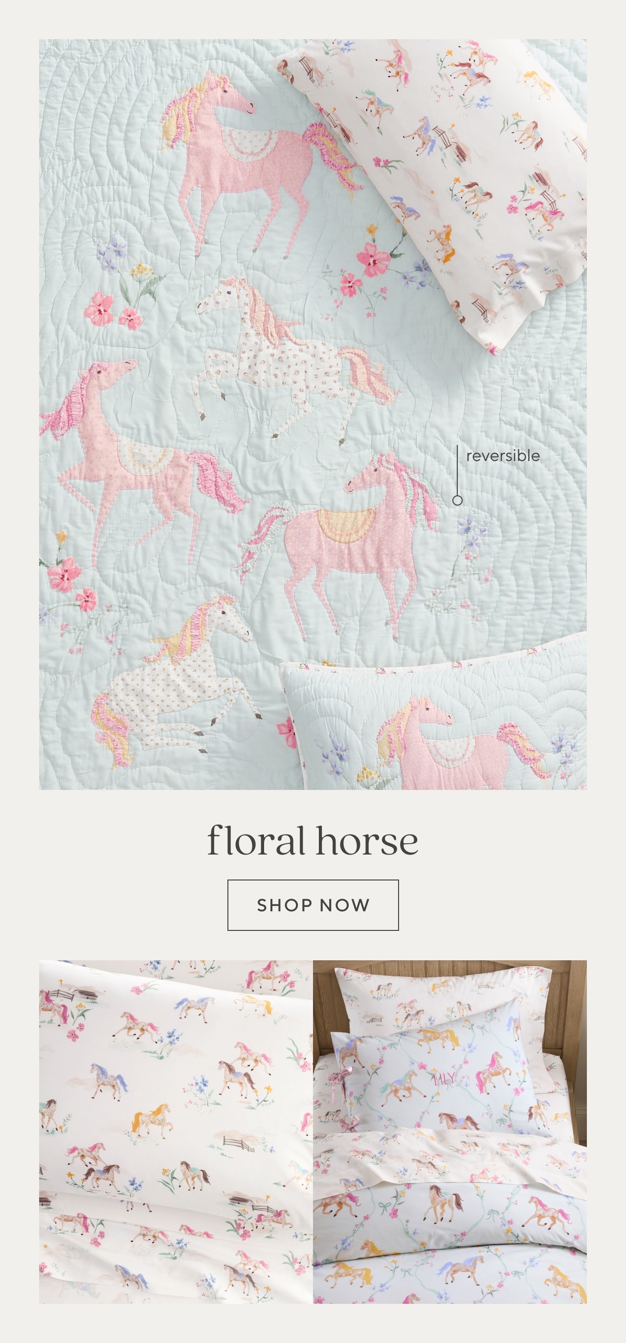 floral horse. shop now