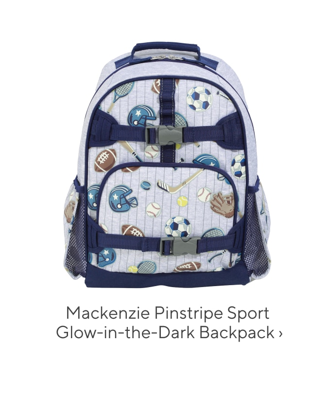 mackenzie pinstripe sport glow in the dark backpack