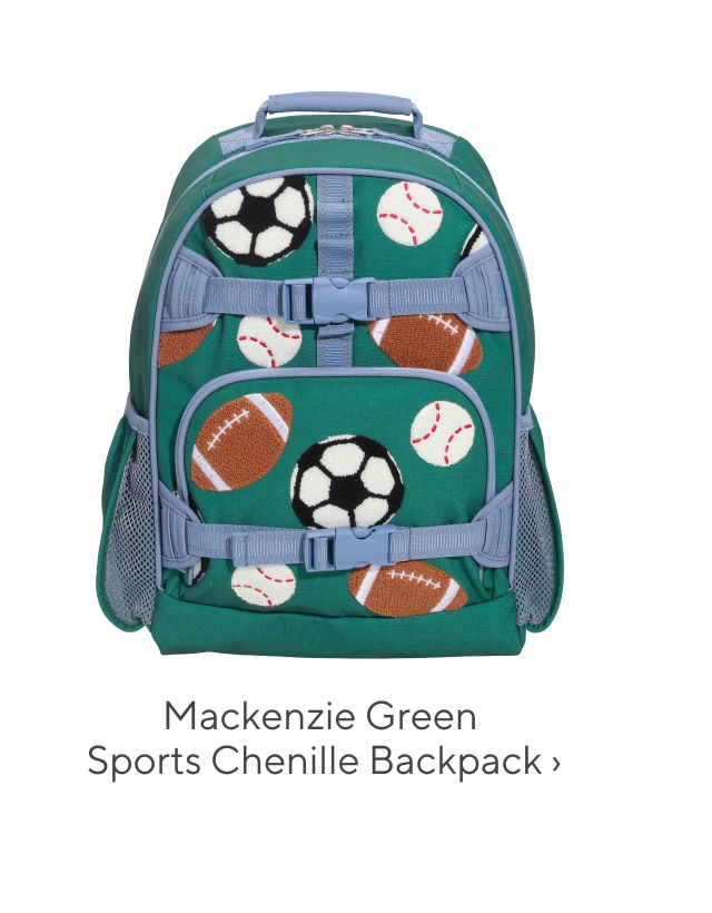 mackenzie green sports chenille backpack