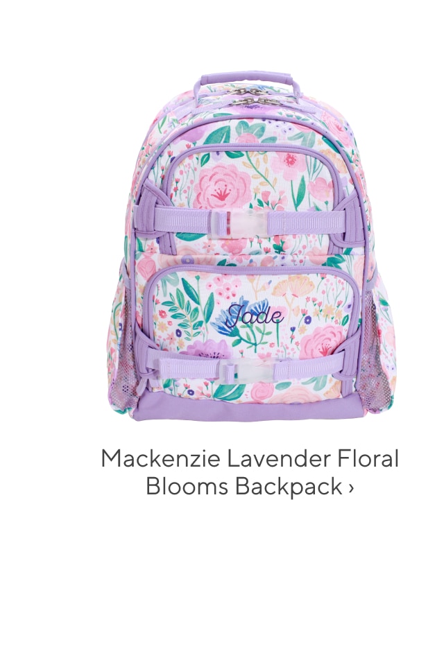 mackenzie lavendar floral blooms backpack