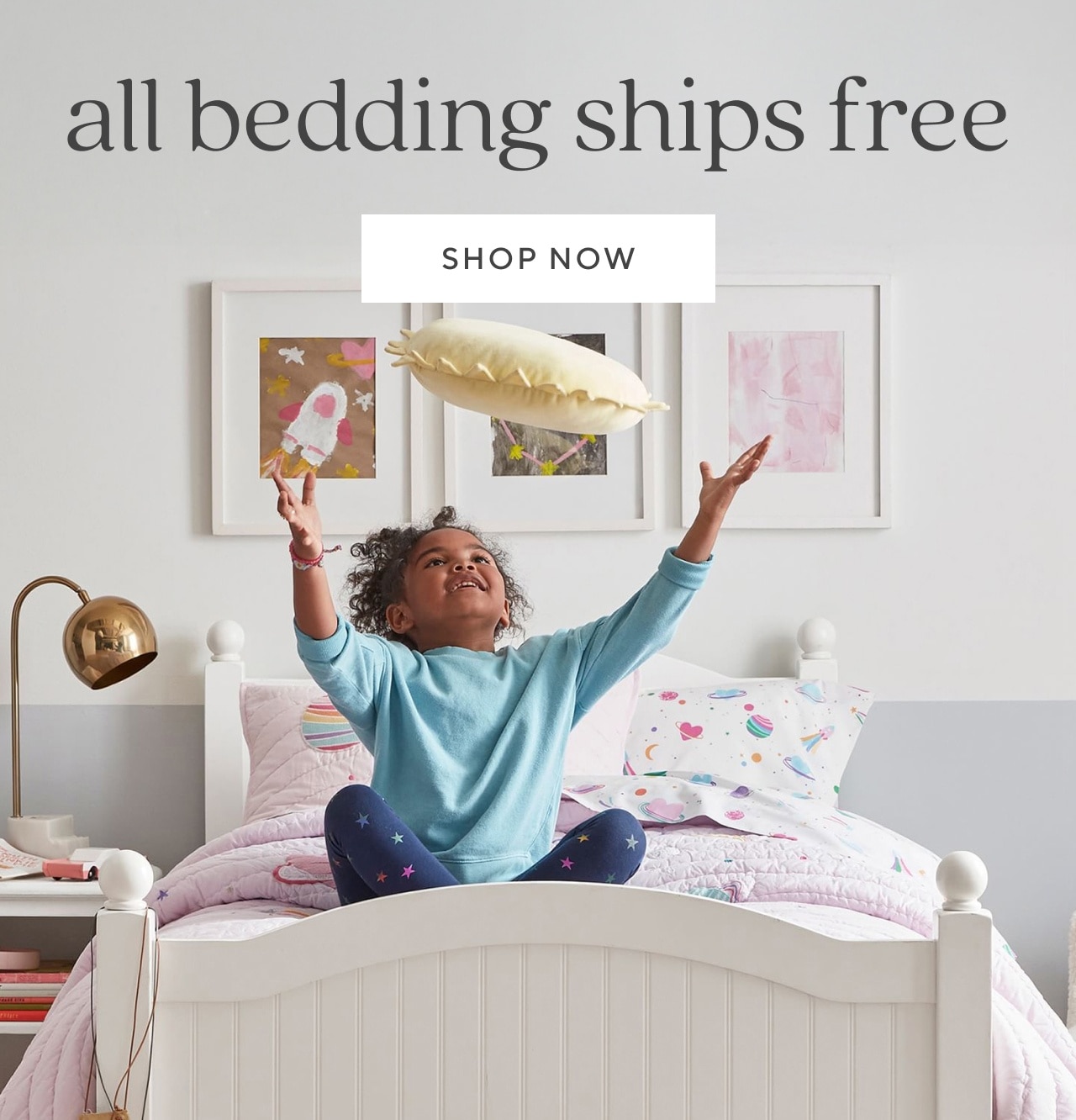 all bedding ships free. shop now