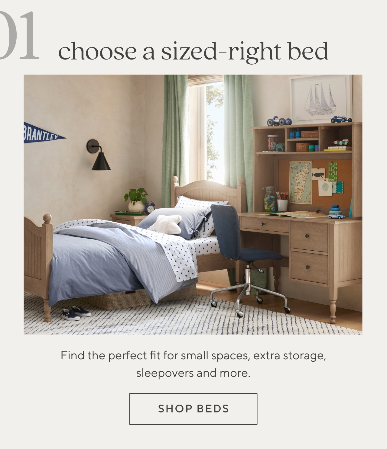 1. choose a sized-right bed. shop beds