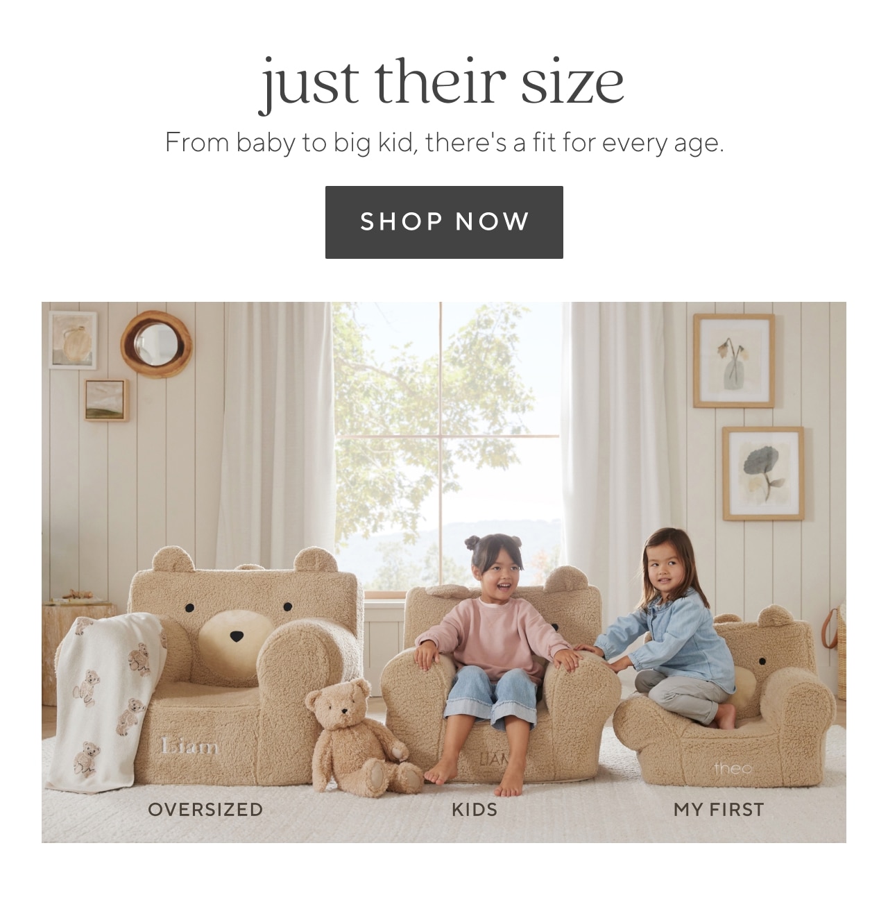 just their size