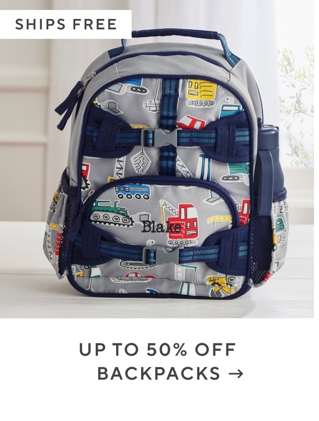 up to 50% off backpacks